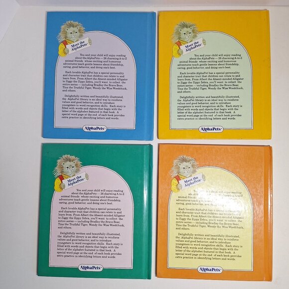 6 AlphaPets Book Lot A, B, C, D, F, G Grolier Vintage Hardcover Alphabet Books - Picture 3 of 12